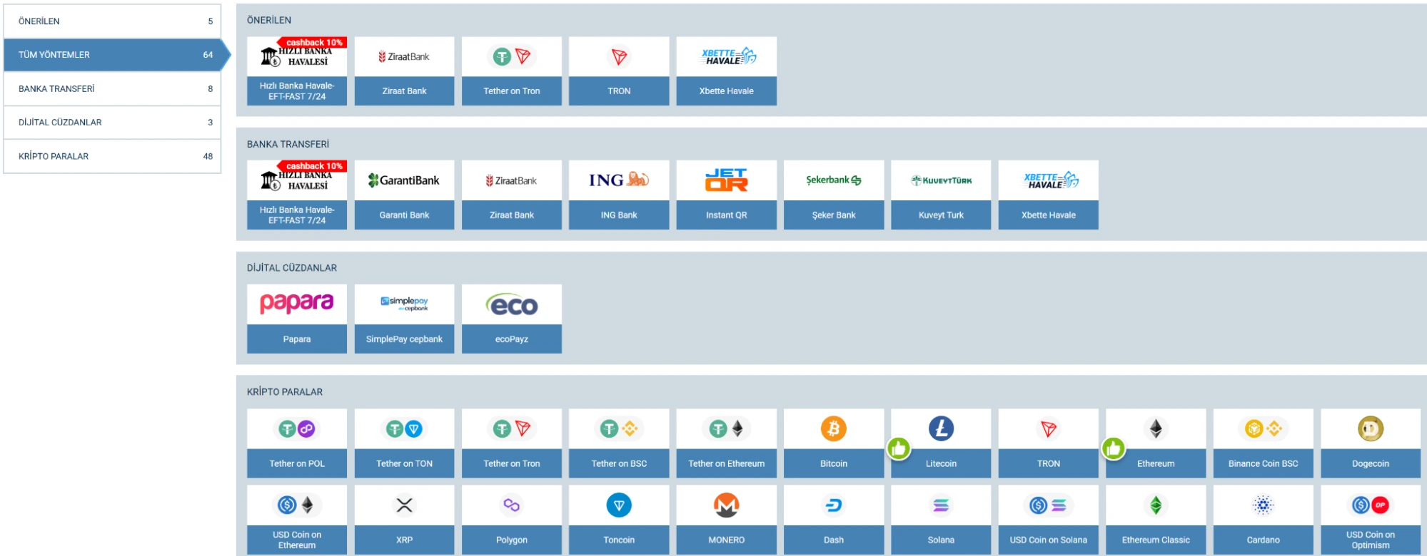 1xBet ödeme yöntemleri